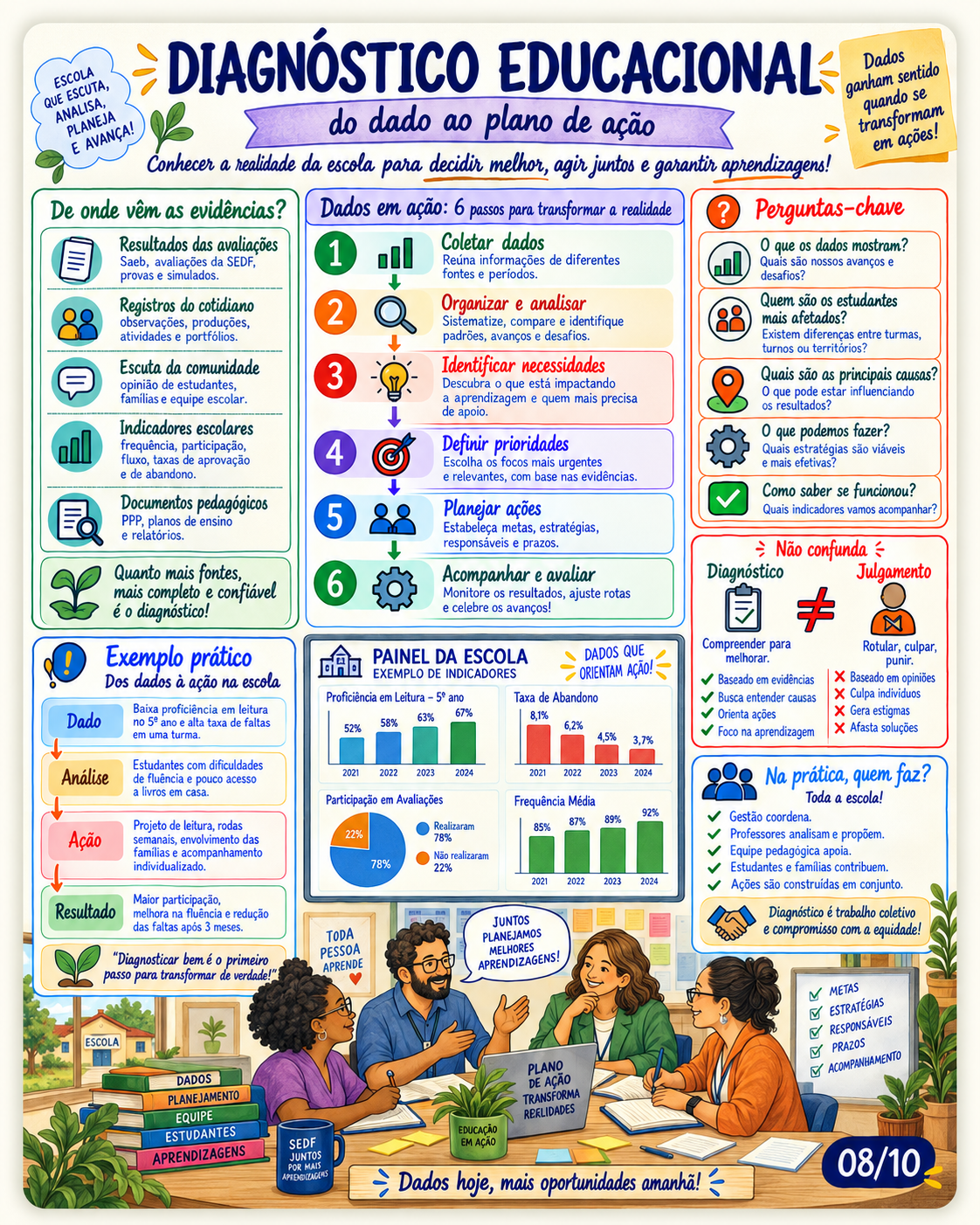 Página visual sobre conteúdo educacional do SEDF